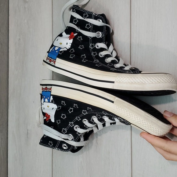Converse All Star X Hello Kitty Women High Top Chunky Sneakers shoes sz 8 - Picture 8 of 11